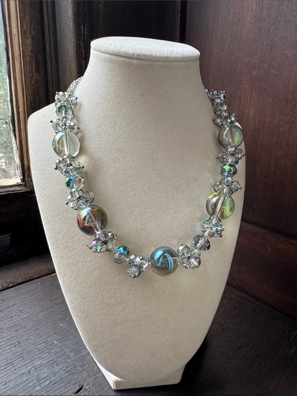 3/$30 Aurora Crystal Statement Necklace - Iridescent